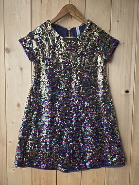 Beautees Rainbow Sequin Multi Colored Party Dress Girls Size 10
